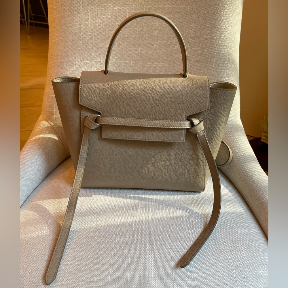 Celine Micro Belt Bag in Light Taupe